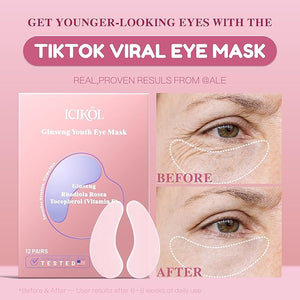 Collagen Under Eye Patches for Puffy Eyes and Dark Circles Under Eye Mask for Wrinkle with Ginseng Hydrating Undereye Mask Patches for Treatment with Women Beauty (Pink 60 Pairs)