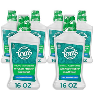 Tom's of Maine Natural Wicked Fresh Alcohol-Free Mouthwash Cool Mountain Mint 16 oz. 6-Pack (Packaging May Vary)