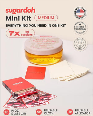 Sugardoh Sugar Waxing Kit for Women As Seen On Shark Tank (Vintage Kit Medium) - Face, Arms, &amp; Legs - Sugar Wax Hair Removal - Sugaring Tiktok Products - Bikini Wax Kit for Women - Sugaring Kit