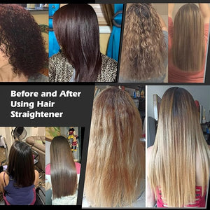 MKBOO Hair Straightener with Steam Salon Professional Nano Titanium Ceramic Steam Flat Iron with Removable Comb+Digital LCD+5 Level Adjustable Temperature+Auto Temperature Lock Black