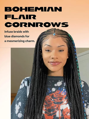 GORGIUS Braided Lace Front Wig 12x5 Knotless Micro Braided Wigs Glueless Box Braid Wig Pre Handmad Middle Parted Synthetic Cornrow Wig 24 Inch Natural Black Braiding Hair