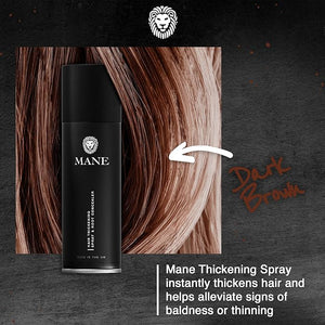 Mane Hair Thickening Spray &amp Root Touch Up Instantly Thicker Hair for Men &amp Women Fill in Hairlines and Hide Thinning and Fine Patches - Dark Brown 12 Colors (6.76 oz)
