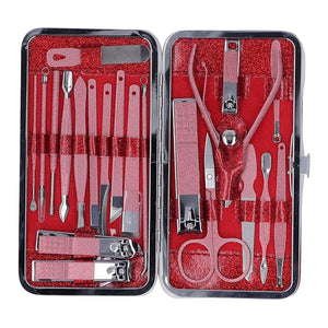 21Pcs Manicure Tools Set High Sharpness Stainless Steel Nail Clipper Kit Multi Purpose Hand Foot Face Care Tools with Storage Box Professional Grooming Kit for Men and Women