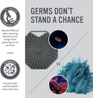 Sud Scrub¢ç Antimicrobial Silicone Body Scrubber Exfoliating Body Scrubber for Sensitive Skin Eco Friendly Shower Scrubber for Body Silicone Body Brush for Showering Charcoal