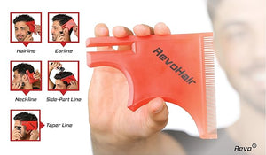 RevoHair &amp RevoNeck Haircut Tools - Hairline Shaping and Neck Hair Shaving Template Set For Perfect Lineup Edge Up - One Size Fits All Grooming Kit - Used W/Clippers or Trimmers - Barber Supplies