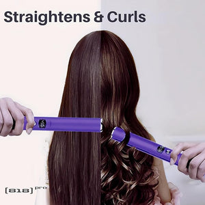 818 Pro Salon Hair Dryer and Straightener Set | 110000 RPM High Speed Ionic Ultralight XCell Blow Dryer with Diffuser | Titanium Hair Straightener and Curler 2in1 | Detachable Power Cord 9 ft