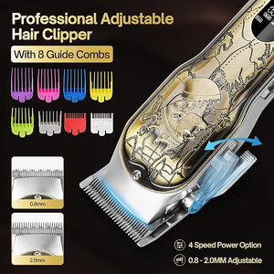 Professional Hair Clippers for Men Clippers and Trimmers Set Cordless Hair Clippers Haircutting Machine with Led Display for Barber Mens Grooming Kit