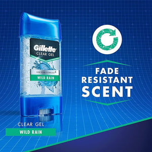 Gillette Clear Gel Antiperspirant &amp Deodorant Wild Rain (total of 6 Twin Pack) (4346073268)2 Count(Pack of 6)