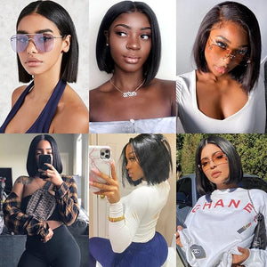 Liang Dian 10 Inch Short Human Hair Bundles Natural Color 4 Bundles 12A Brazilian Virgin Hair 100% Unprocessed Straight Human Hair(10101010)