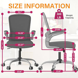 Mimoglad Office Chair Ergonomic Desk Chair with Adjustable Lumbar Support High Back Mesh Computer Chair with Flip-up Armrests-BIFMA Passed Task Chairs Executive Chair for Home Office