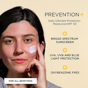 IMAGE Skincare PREVENTION+ Daily Ultimate Protection Moisturizer SPF 50 Face Sunscreen Lotion Zinc Oxide Blendable with No White Cast 3.2 oz