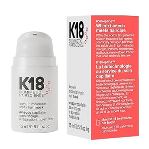 K18 Leave-In Molecular Hair Mask Repairs Dry or Damaged Hair Reverse Hair Damage from Bleach Color Chemical Services &amp Heat