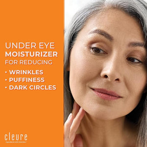 Cleure Anti Aging Eye Gel - Gentle Daily Hydrating Eye Serum for Sensitive Dry Skin - Fragrance Free (1 fl oz Pack of 1)