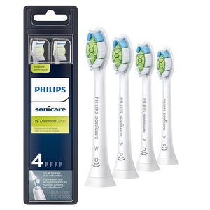 Philips Sonicare W DiamondClean - Genuine Replacement Electric Toothbrush Heads White 4 Pack One Year Supply HX6064/65