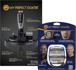 My Perfect Goatee¢ç 13-in-1 Adjustable Beard Trimmer &amp Goatee Shaving Template for Men - Cordless Beard Grooming Kit for Detailed or Precise Trim W/LED Battery Charge Indicator
