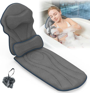 Full Body Bath Pillows for Tub Luxury Bathtub Pillow Cushion for HeadShoulderBack&ampLumbar Support Thick Tub Pillow for Bathtub for Women Relaxing Soft 5D Air Mesh Mat 12 Non-Slip Power Suction Cu