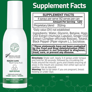 Oral Rinse Spray for Gum Disease and Gingivitis Treatment for Adults - 50ml 142 Servings - Alcohol Free Natural Alternate of Toothpaste with Ginger and Totarol - Bleeding Gums Treatment