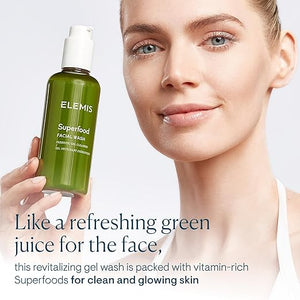 ELEMIS Superfood Facial Wash | Revitalizing Daily Prebiotic Gel Wash Gently Cleanses, Nourishes, and Balances Skin for a Fresh, Glowing Complexion