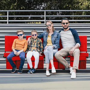 Stadium Seat for Bleachers with Back Support and Cushion Bleacher Seats with Shoulder Strap and Cup Holder Padded Portable Folding Comfort Stadium Chair for Sports Events Red (1pcs)