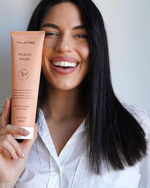 NuMe Peach Hair Mask, 300 ml ? Vegan Deep Conditioning Treatment for Dry, Damaged, or Color-Treated Hair - Hydrating, Nourishing, Sulfate and Silicone Free, Cruelty-Free Formula for Repair and Care