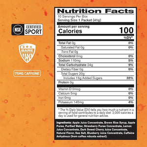 BARE PERFORMANCE NUTRITION BPN Go Gel Endurance 24g of Carbohydrates &amp 100 Calories per Pack Vegan + Gluten Free Running Gel 10 Single-Serving Packs Caffeinated Mixed Berry