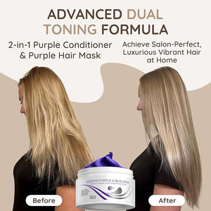 VITAMINS hair cosmetics Keratin Purple Hair Mask - Blue Hair Mask Deep Conditioner Treatment - Blonde Toner to Neutralize Brassiness in Brassy Blonde, Silver, White, Gray &amp; Brown Locks