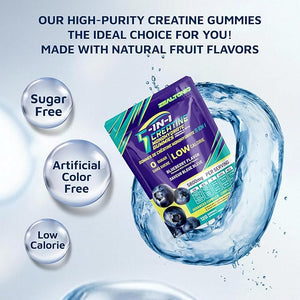 Creatine Monohydrate Gummies 5800mg with Betaine &amp Alpha GPC | 0 Sugar | Pre Workout Energy Booster for Men &amp Women | Muscle Growth &amp Boost Strength &amp Faster Recovery | (120 Blueberry
