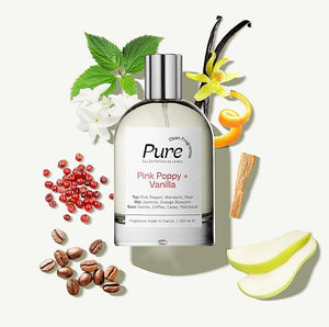 LOVERY Pure Pink Poppy &amp Vanilla Perfume for Women 100ml Clean Fragrance Perfumes for Womens Long Lasting Vegan Clean &amp Natural Ingredients Birthday Gifts for Mom Wife Girlfriend France