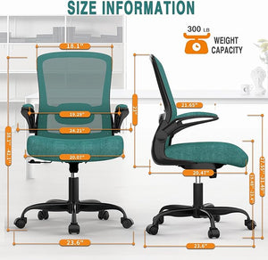 Mimoglad Office Chair Ergonomic Desk Chair with Adjustable Lumbar Support High Back Mesh Computer Chair with Flip-up Armrests-BIFMA Passed Task Chairs Executive Chair for Home Office