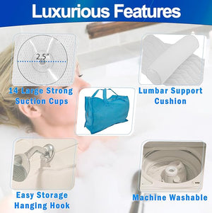 Ergonomic Full Body Bath Pillow &amp Mat with 5D Air Mesh - Bathtub Spa Cushion for Neck Shoulder &amp Back Support Quick-Dry Non-Slip &amp Machine Washable Includes Mesh Washing Bag