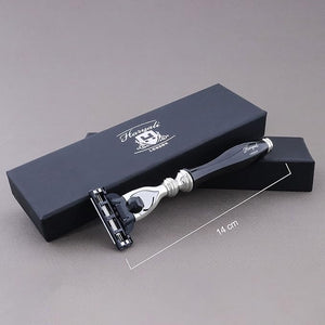 3 Edge Shaving Razor With Black Coated Handle Beard and Mustache Safety Razor For Men and Women