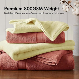 Madison Park 800GSM Bathroom Towel Set of 8 100% Cotton Bath Towel Set for Bathroom Luxurious Highly Absorbent 2 Bath Towels 2 Hand Towels 4 Washcloths Quick Dry Spa Quality Coral