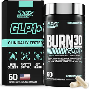 BURN30 GLP-1 Supplement - Super Berberine Weight Management Support GLP1 Naturally | Advanced Appetite Control &amp; Metabolism Support with Clinically Studied Ingredients? | Stimulant Free