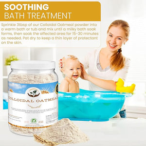 Dirty Treasures Colloidal Oatmeal Bath | Eczema &amp; Itchy Skin Relief | Baby-Safe, 100% Natural, Fragrance-Free | 2?lb (32oz)