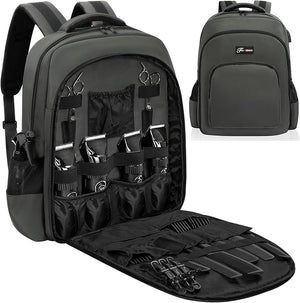 TORIBIO Barber Supplies Bag for Clippers and Supplies Hairstylist Clipper Portable Backpack for Barber Tools (Gray)