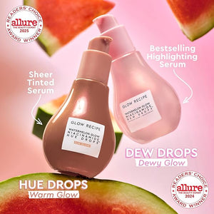 Glow Recipe Hue Drops Tinted Face Serum - Bronzing Drops to Brighten &amp Hydrate - Skincare Makeup Primer &amp Liquid Highlighter to Blur Pores for a Radiant Even Skin Tone - Sunglow (40ml)