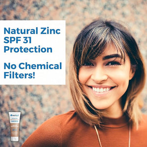 Waxhead Tinted Mineral Sunscreen for Face ? Sheer Glow BB Cream Moisturizer with SPF?31, Non-Nano Zinc Oxide, Unscented, Non?Comedogenic Mineral Facial Sunscreen, Wear under Makeup (Medium Tint 4oz)