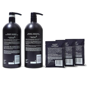 Nexxus Keraphix Shampoo and Conditioner - Damaged Hair Treatment System with Keratin Protein and Black Rice, 2 Count &amp; 3 Repair Masks Treatment, 33.8 oz, 1.5 oz, 3 Count, 5 Count ( Pack of 1)