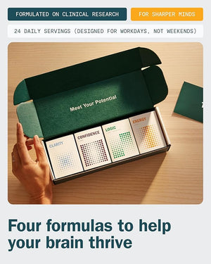 Thesis The Starter Kit - Nootropic Cognitive Supplements with Clarity, Logic, Confidence &amp; Energy - Promotes Mental Focus, Natural Energy &amp; Memory - 24 Servings - 1 Month Supply