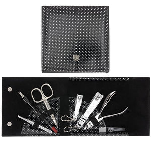 3 Swords Germany - brand quality 7 piece manicure pedicure grooming kit set for professional finger &amp toe nail care scissors clipper fashion leather case in gift box - Made in Germany