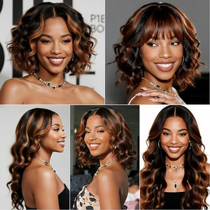 Highlight Body Wave Human Hair Bundles 18 20 22 Inch Brazilian Remy Virgin 10A Body Wave 3 Bundles Human Hair Hair Extensions Bundles P1B/30 Highlight