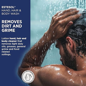 SC Johnson Professional Estesol Hand Hair &amp Body Cleanser Bulk Body Wash Refill 1 Liter Cartridge Refill 2 Count for Professional Use Only