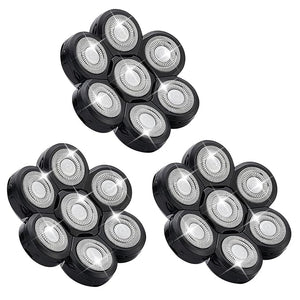7 Head Shaver Replacement Razor Heads for Many Brands Bald Men's Electric Foil Shaver ReplacementUniversal Shaver Replacement Blades for Electric Razor for Men Bald and Face (Black 7 Head/3PCS)