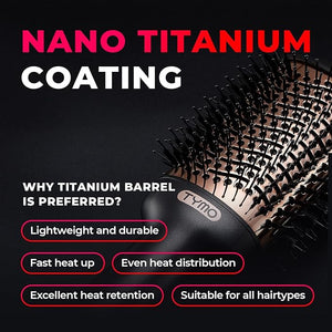 TYMO Hair Dryer Brush Blow Dryer Brush in One, 4 in 1 Ionic Hairdryer and Styler Volumizer with Oval Titanium Barrel, Hot Air Straightener for Smooth Frizz-Free Blowout, Gold