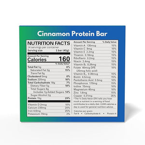 GLP-1Care Cinnamon Protein Bars High Protein Low Calorie GLP-1 Compatible 15g Protein 14 Servings Per Box