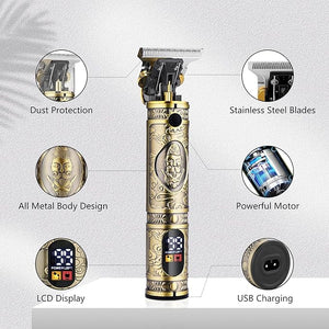 Soonsell Professional Hair Clippers for Men Cordless£¬ Mens Clippers and Grooming Set£¬Electric Shavers, Clippers and T-Blade Trimmers Set£¬Hair Cutting Kit LCD Display£¨Bronze