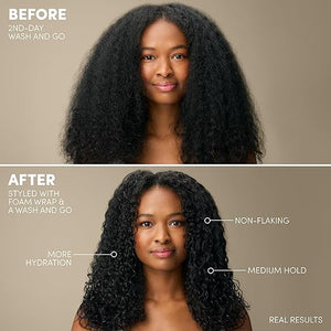 Mizani Foam Wrap Curly Styling Foam - Anti-Frizz Hair Mousse for Smooth &amp; Soft Hold, Hydration &amp; Shine, Defines Natural Curls, For All Curly and Natural Hair