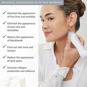 PMD Beauty Personal Microderm Elite Microdermabrasion Machine Kit for Face Body-Exfoliating Crystals and Vacuum Suction for Fresh Radiant Skin-Three Speed and Suction