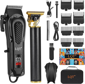 LQT¢ç Men's Professional Hair Clippers Kit£¬Cordless &amp; Corded Barber Clippers Set£¬Grooming Rechargeable Beard Trimmer with Adjustable Blade