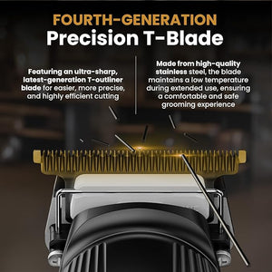 Hair Trimmer for Men - Cordless Hair Buzzer Cutting Kit with T-Blade 7200 RPM Motor Men's Haircut Machine Cutter Clippers Head Trimmers Set Barbers Tools